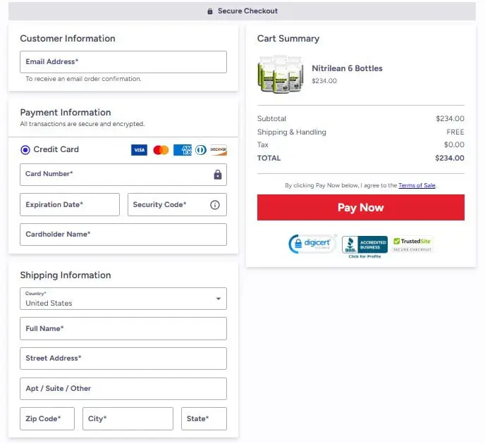 NitriLEAN Checkout
